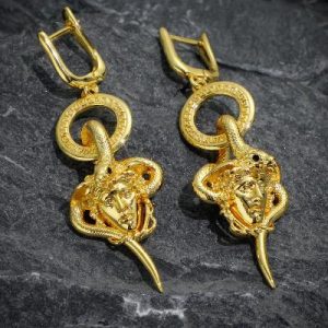 Snake Hair Banshee Greek Key Earrings