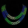 14mm Iced Glow in the Dark Multi-Color Enamel Miami Cuban Chain
