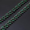 14mm Emerald & Black Iced Cuban Spiked Chain in Black Gold