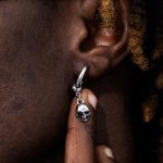 Skull Dangle Huggie Earrings