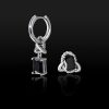 Asymmetric Celtic Knot Black Stone Earrings