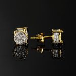 Iced Round Stone Stud Earring