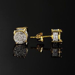 Iced Round Stone Stud Earring