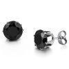 Black Round Stone Earring