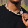 Iced Dollar $ Necklace in White Gold