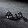 Iced Spades Earrings in Black Gold