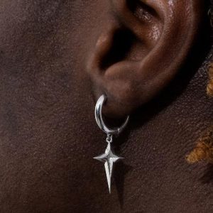 Four-pointed Star Dangle Earrings