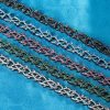 12mm Iced Crown of Thorns Chain-Emerald/Black/Blue/Purple/White