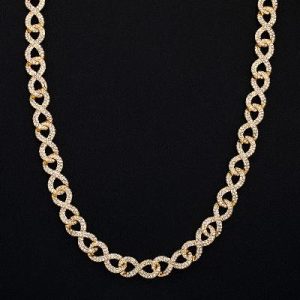 11mm Iced Infinity Cuban Link Chain in Gold