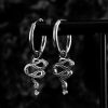 Stainless Steel Twisted Snake Hoop Earrings
