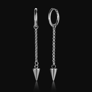 Cone Chain Drop Dangle Earrings