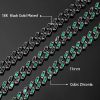 11mm Emerald & Black Baguette Cut Cuban Chain in Black Gold