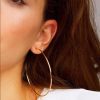 30mm-70mm Circle Hoop Earring in Gold