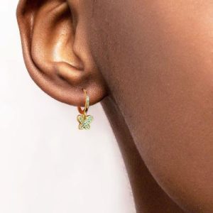 Sterling Silver Iced Butterfly Earrings