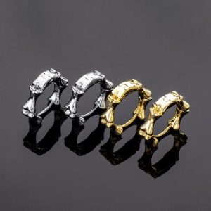 Bones Stainless Steel Hoop Earrings