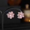 Iced Multi-color Camellia Stud Earrings