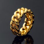 10mm Cuban Rings in Gold