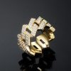 14mm Iced Prong Cuban Ring in Gold