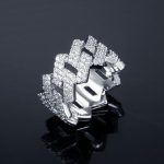 14mm Iced Prong Cuban Ring in White Gold