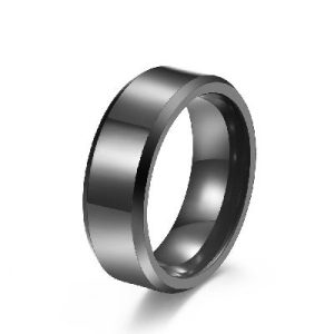 Men's Black Steel Simple Band