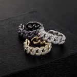 8mm Iced Cuban Link Open Ring