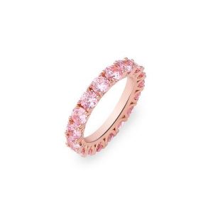 Iced Pink 4mm Round Cut Band Ring