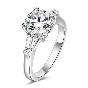 3 Ct Brilliant Cut Three Stones Engagement Ring
