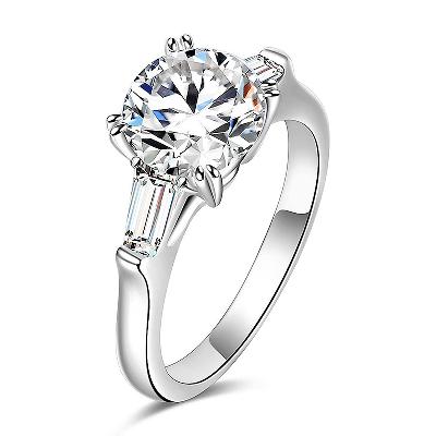 3 Ct Brilliant Cut Three Stones Engagement Ring