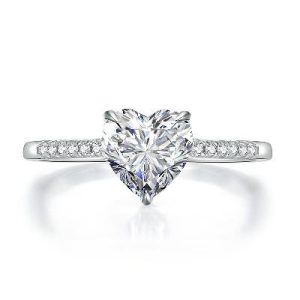 Heart Cut White/Pink Stone Ring