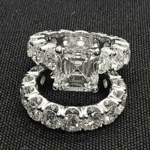 3.2 Ct Asscher Cut Ring Set