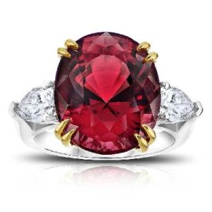 4.25 Ct Ruby Oval Cut 3-Stone Ring in White Gold
