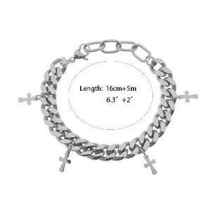 Cross Cuban Chain Titanium Bracelet