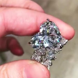 Eternity Heart Cut S925 Silver Ring Set