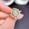Natural Opal Vintage Sterling Silver Open Ring
