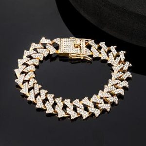 14mm Iced Cuban Spiked Bracelet