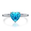 Heart Cut Aquamarine Stone Ring
