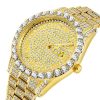Iced Roman Numerals Men's Watch in Gold