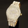 Fully Iced Round Bezel Men's Watch in Gold