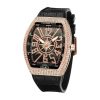 Men's Iced Arabic Numerals Watch with Black Strap