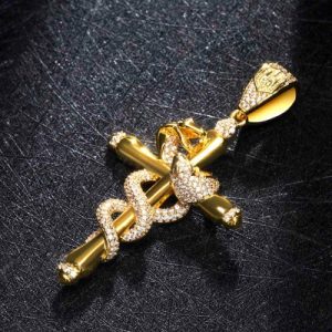 Double Twisted Snake Cross Pendant