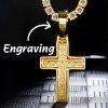 Iced Religious Cross Pendant in Gold
