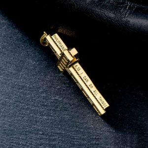 Iced "I CAN DO ALL THINGS" Cross Pendant