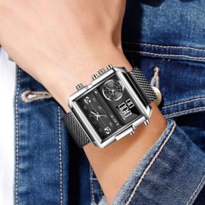 40mm Square Multifunctional Electronic Quartz Watch