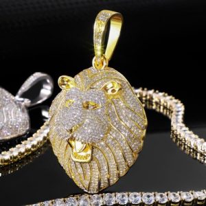 Iced Classic Roaring Lion Pendant