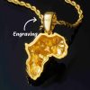 Africa Map Roaring Lion Pendant