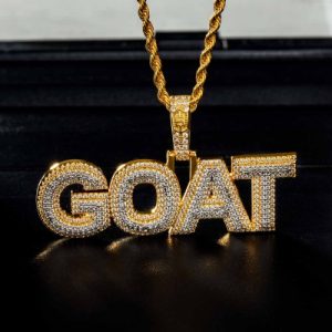 Custom Iced Two-Tone Name Pendant