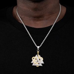 Iced Valknut and Snake Pendant