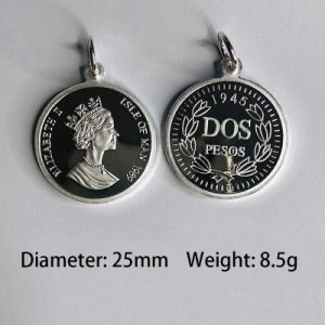Queen Elizabeth II Coin Silver Pendant