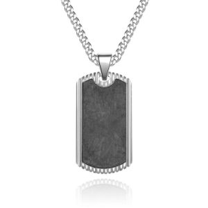 Stainless Steel Carbon Fibre Dog Tag Pendant