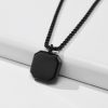 Square Black Enamel Stainless Steel Pendant